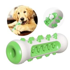 No Brand Green & White Dog Teething Stick Interactive Dental Care Chew Toy - GUC